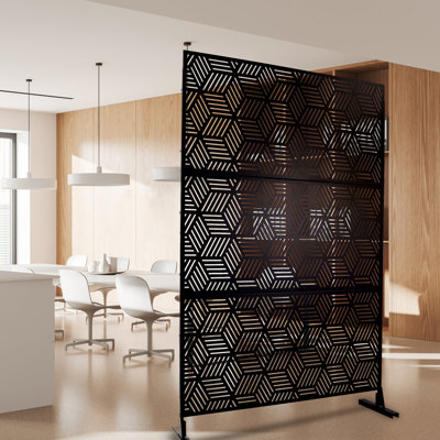 Écran d'intimité en métal H 76 po en métal - autoportant pour l'extérieur et l'intérieur. Idéal jardins, terrasses. , Rouille - Design pour terrasse, patio, balcon. Rouille, élégant, rehausse l'intérieur et l'extérieur