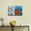 Moonlit Bear And Girl Modern Abstract Contemporary Landscape Nature Wall Art Print by Andrea Doss - Wrapped Canvas Print-1205556285