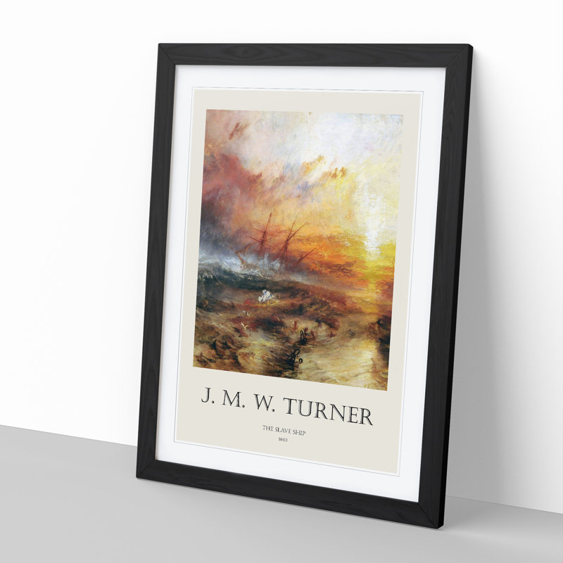 Typhoon Coming by Joseph-Mallord William Turner - Picture Frame Art Prints, Black, 65cm H x 48cm W x 2cm D
