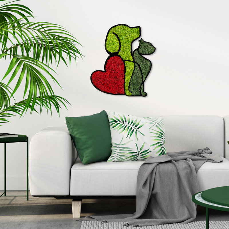 Art mural texturé «Paw Prints & Love»
