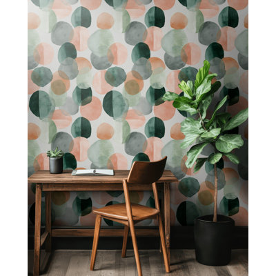 Décoration murale abstraite à motif de peler et coller vert