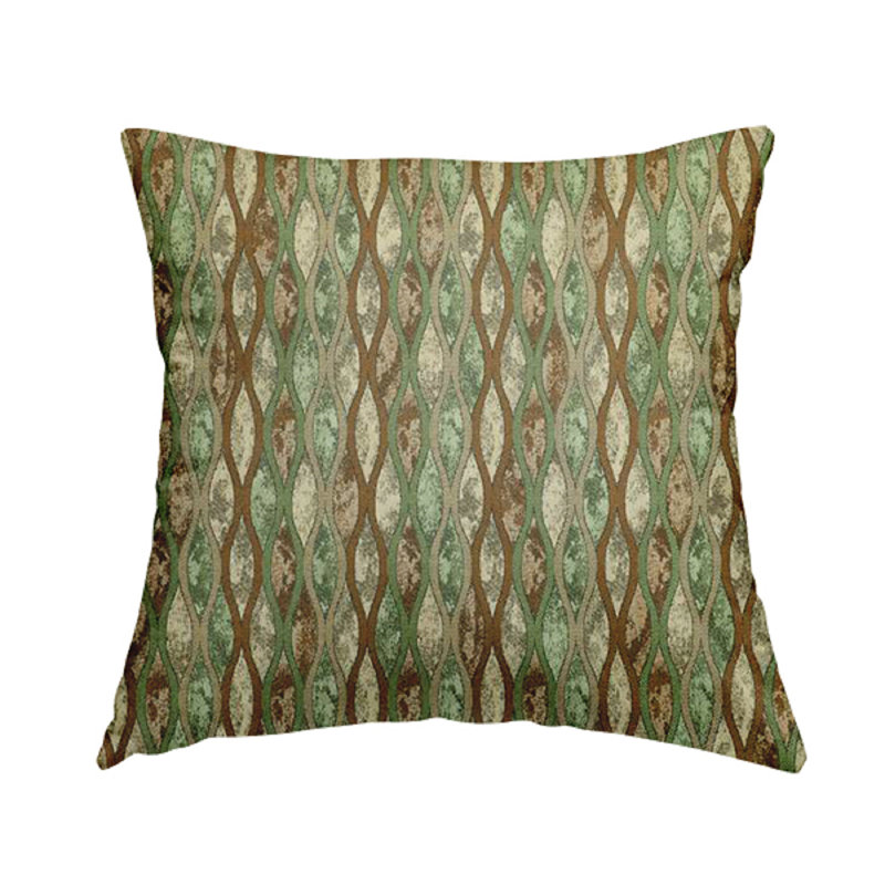 Mendiola Striped Rectangular Cushion, Green Brown