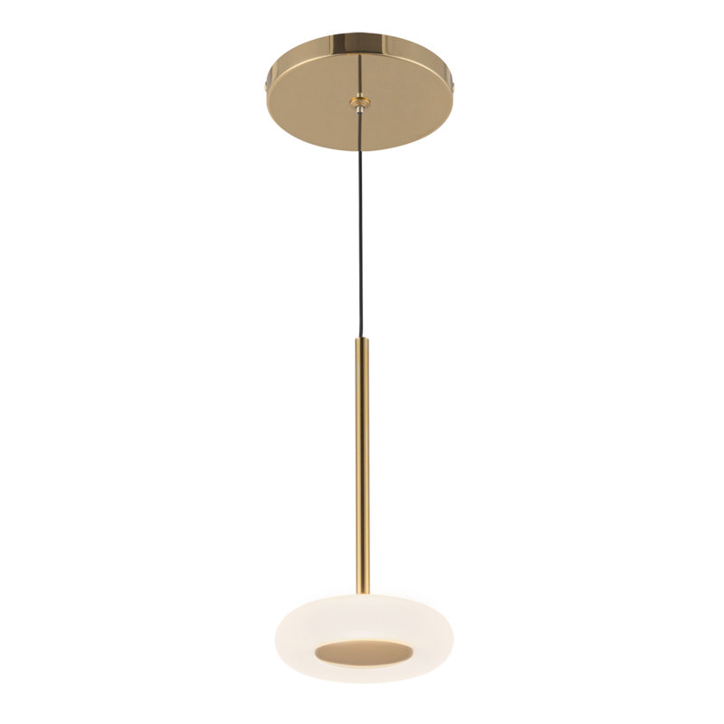 Stephord 1 - Light LED Pendant, Gold, Frosted Glass, White