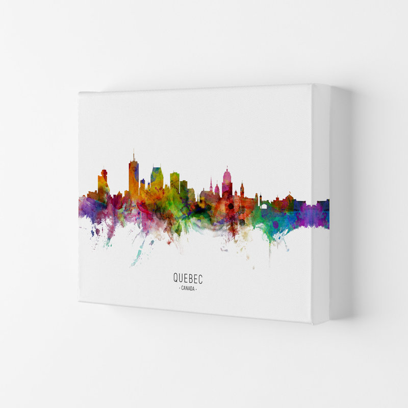 Quebec Canada Skyline by Michael Tompsett - Print, 42cm H x 59.4cm W x 4cm D, Wrapped Canvas