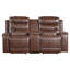 Causeuse inclinable double moderne à motif de losanges avec console centrale et ports USB-1734409542