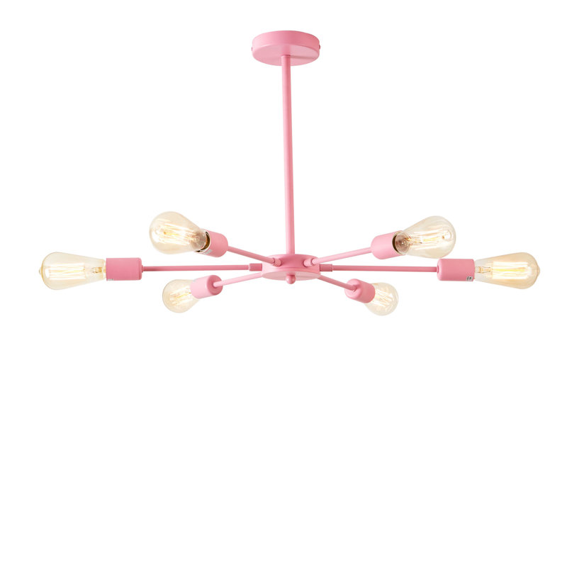 angelo: Lustre moderne à 6 lumières de différentes couleurs ACCUEIL Lane, Rose