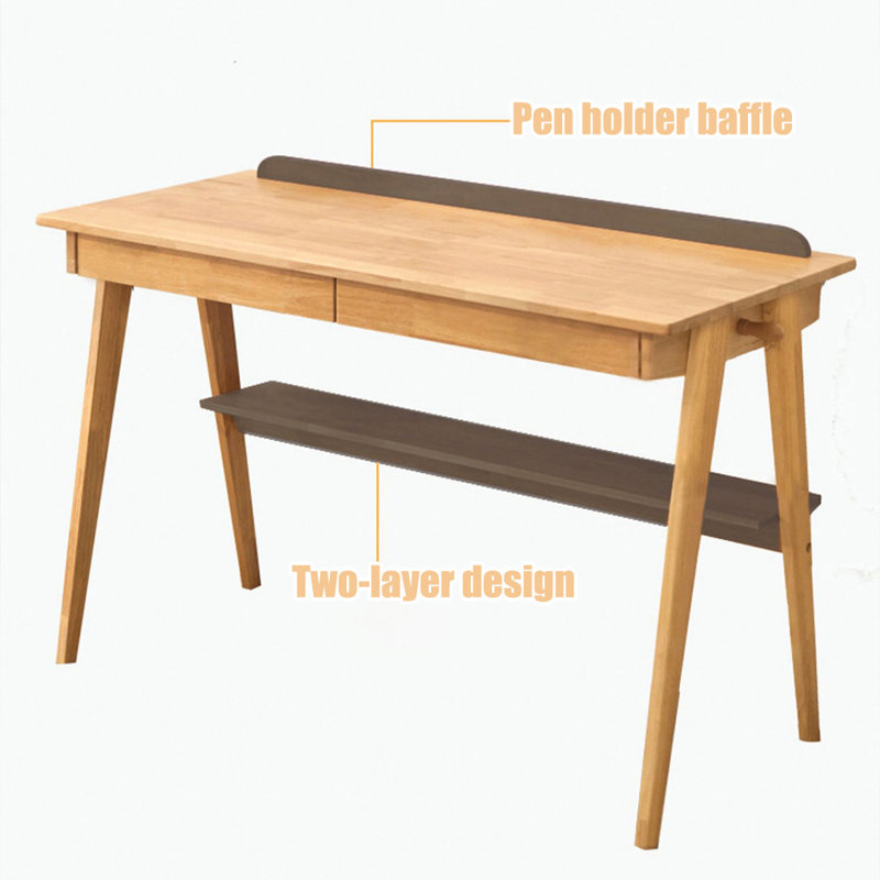 Bureaux rectangulaires en bois massif Burlywood, H 29,53 po x l 47,24 po x P 21,65 po
