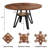 47.2 Inch Round Dining Table For 4, Kitchen Table With Rattan Storage Shelf, Walnut-806290442