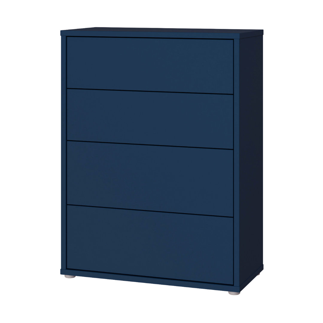Modern minimalistic chest of drawers with 4 drawers, engineered wood