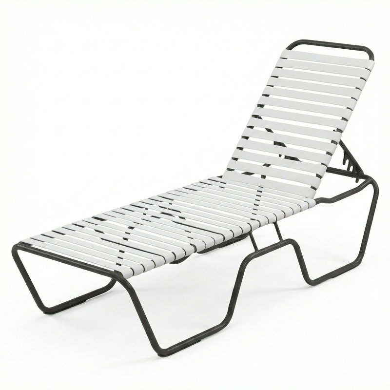 Chaise sans accoudoirs, Courroie blanche / noir mat