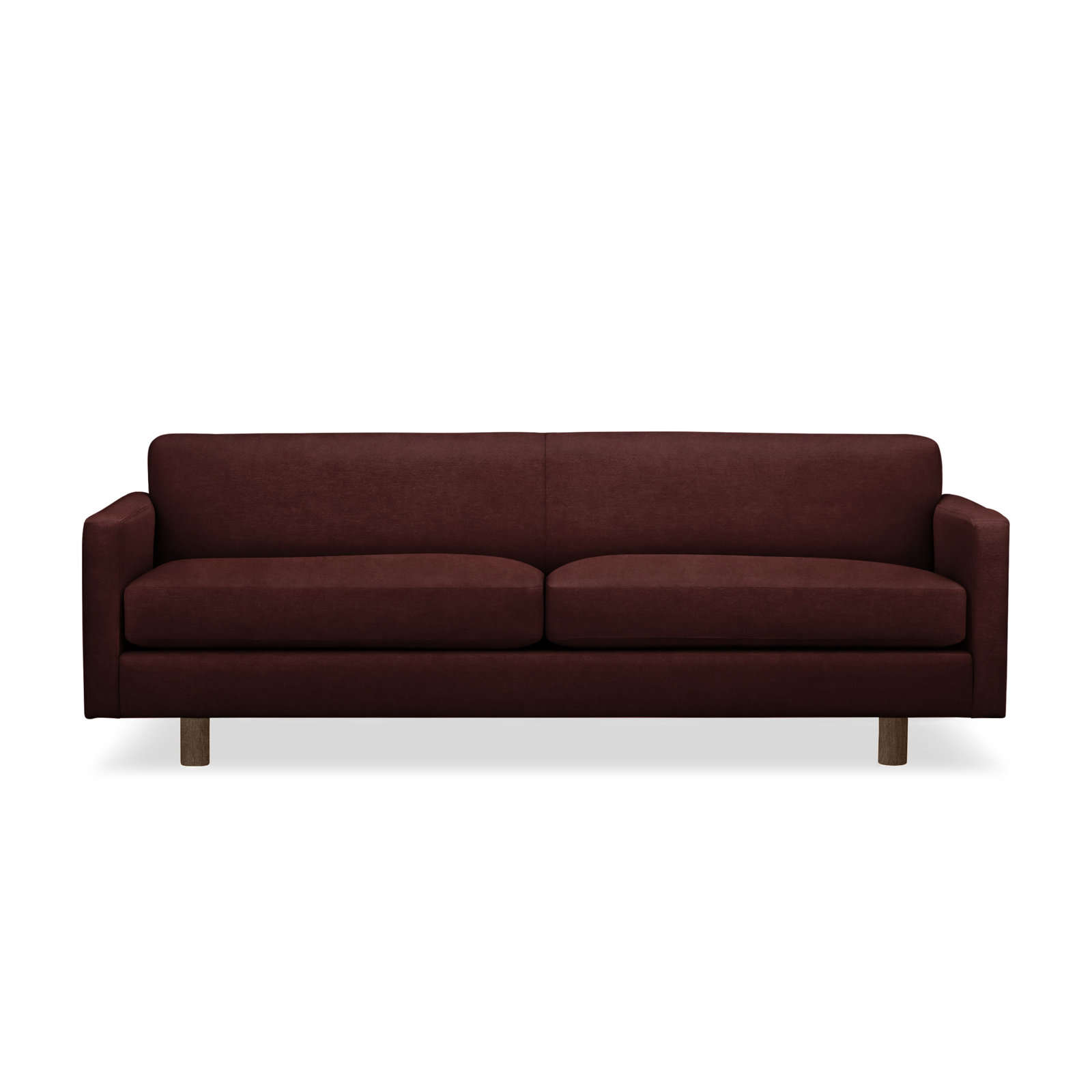 Ewing 86'' Sofa, Walnut, Bella Claret Performance Velvet