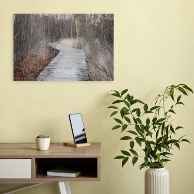 Winter Boardwalk Path Peaceful Serene Tranquil Forest Landscape Wall Art Print
