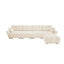 Canapé modulaire blanc à 4 places avec repose-pieds en chenille de qualité supérieure-147443824