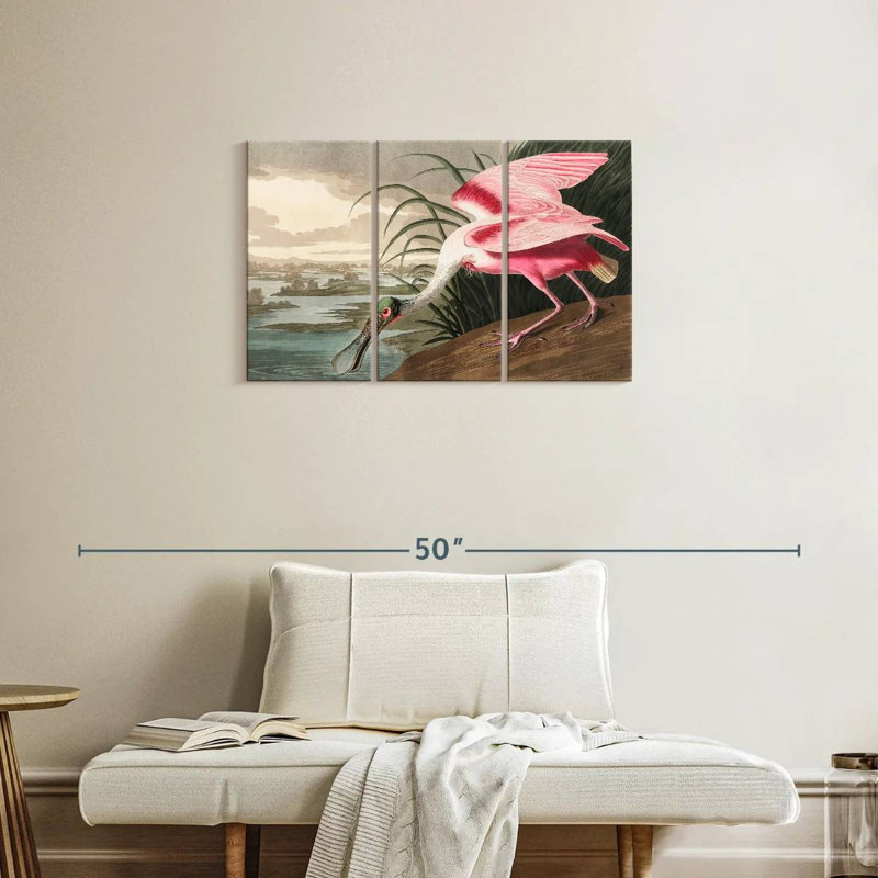 Roseate Spoonbill, 20" H x 33" W