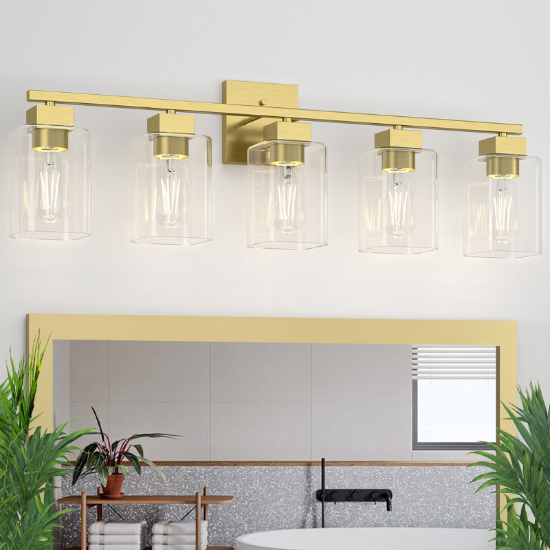 Hartshorn Vanity Light, Brushed Gold, 5 Lights
