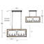 Luminaire suspendu rectangulaire unique à 6 lumières Aziz