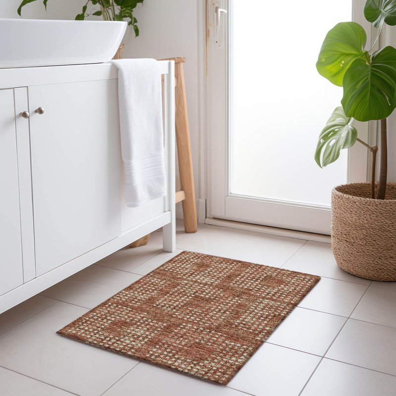 Premium Machine Washable Mayfield AMF33 Geometric Rug, Canyon, 1'8" x 2'6"
