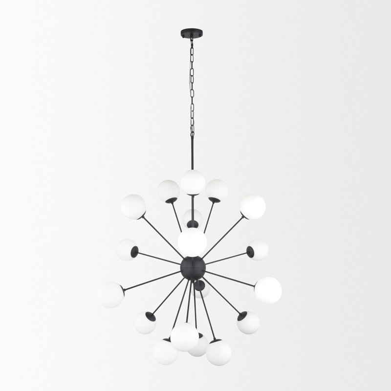 Strandquist Dimmable Sputnik Globe Chandelier, Matte Black