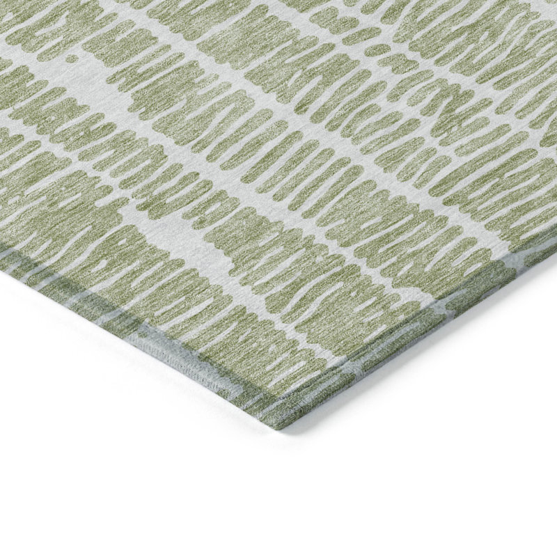 Tapis intérieur / extérieur en polyester tissé à la machine Malchow, Rectangle 5 pi x 7 pi 6 po