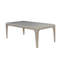 Ensemble de table de salle à manger 7 pièces Jamie, 6 chaises capitonnées en tissu, gris argenté