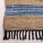 Vintage Leather Hand Woven Leather/Jute/Cotton Rug in Beige/Gray/Blue-1543843082