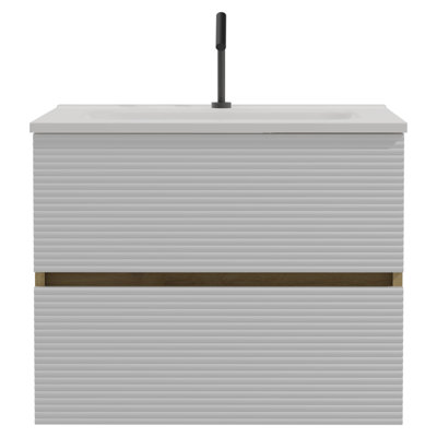 Meuble-lavabo avec lavabo intégré en céramique avec trop-plein, meuble-lavabo de rangement, meuble-lavabo