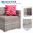 5-Piece L-Shaped Gray Wicker Patio Set – Sectional Sofa with Cushions, Coffee Table & Red Accent Pillows