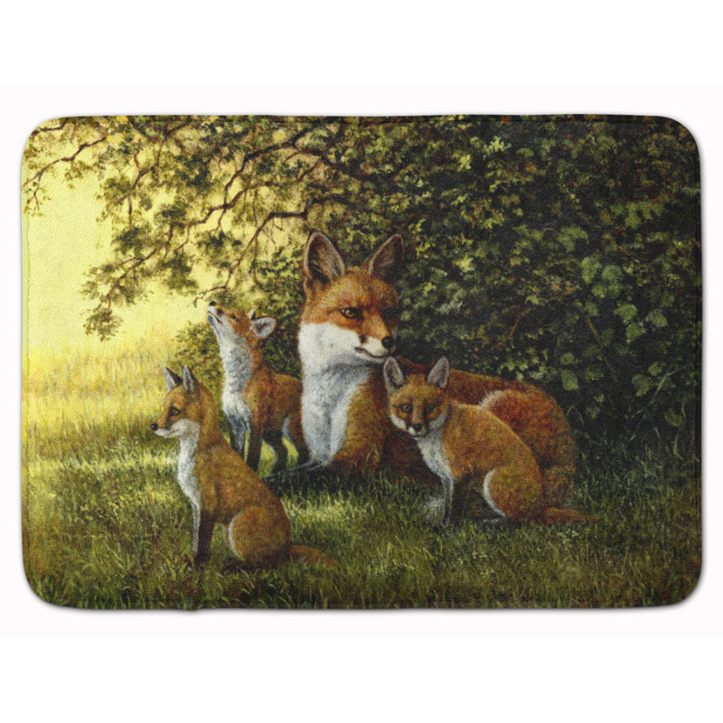 Tapis de salle de bain en mousse à mémoire de forme en arbre fox