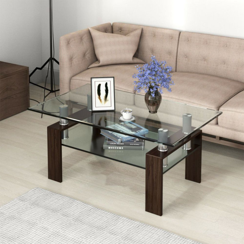 Table basse avec rangement Gracie, Café
