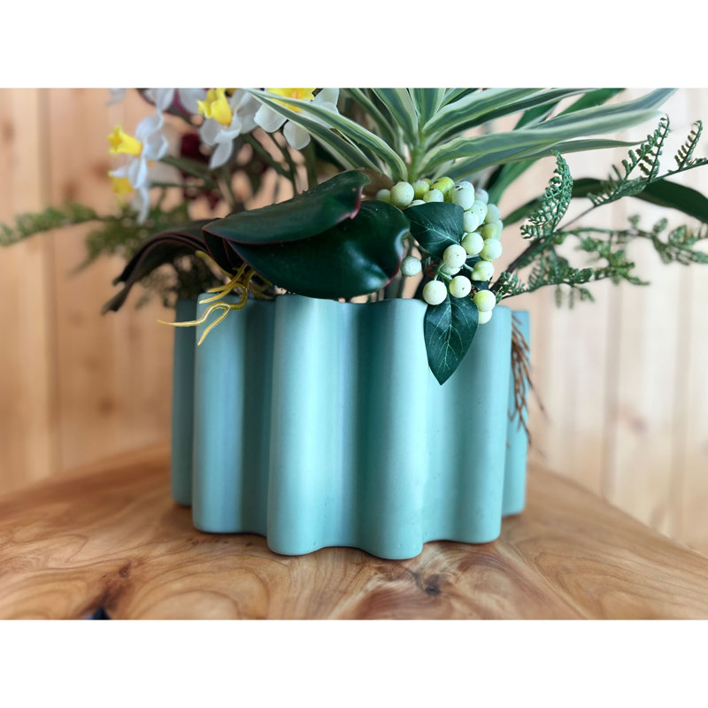 Artificial Orchid Flowers Arrangement in Ceramic Vase