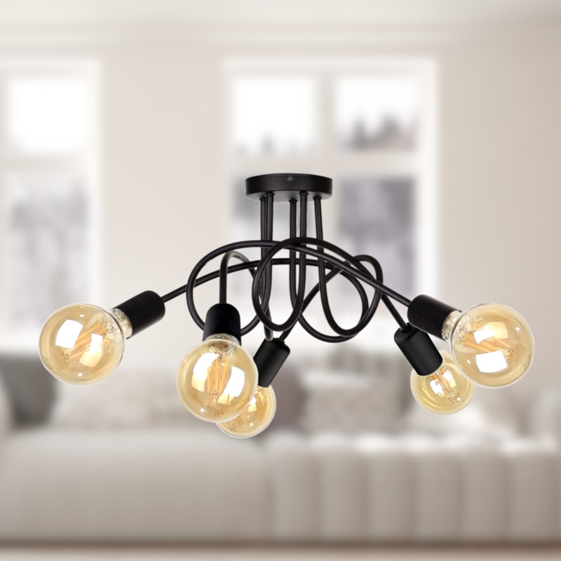Keytesville 5 - Light Chandelier, Black