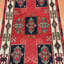 Tapis décoratif rouge en laine de conception unique noué à la main 2 pi 1 po X 4 pi 1 po