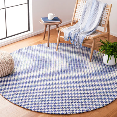 Fultonville Hand Woven Wool And Cotton Houndstooth Rug