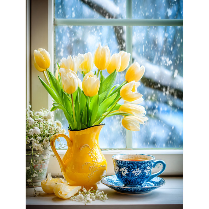 Tulipes et thé Morning Glow III, H 24 po x l 16 po