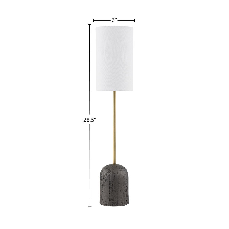 Charles 28.5" Buffet Lamp with Fabric Shade, Charcoal