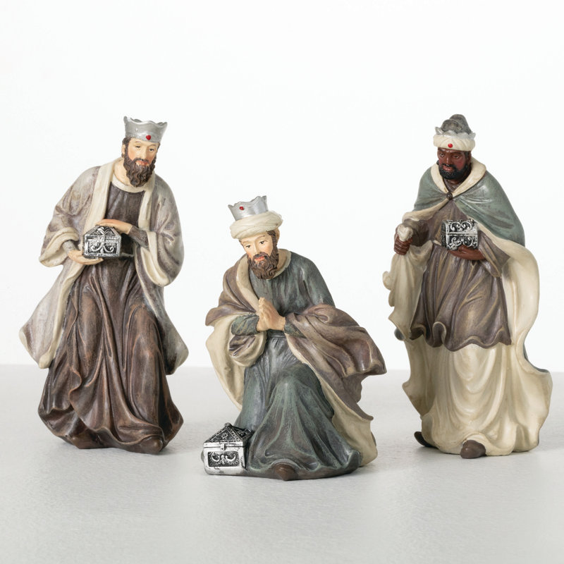Three Wise Men Nativity Set of 3, Multicoloured
