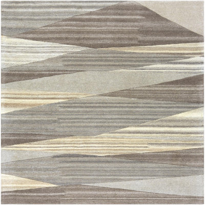 Ayeln Abstract Hand-Tufted Wool Dark Brown/Beige/Gray Rug