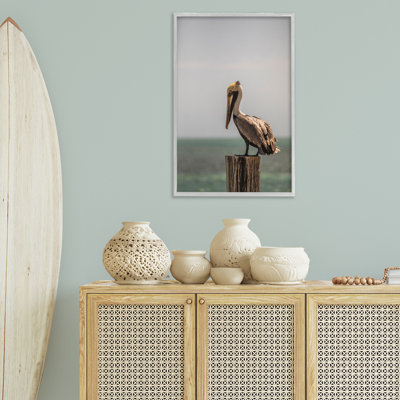 Nautical Landscape Pelican Framed Giclee Art by Aaron Matheson