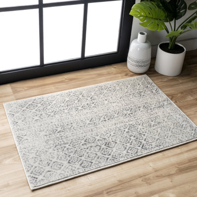 Warleigh Geometric Gray Area Rug