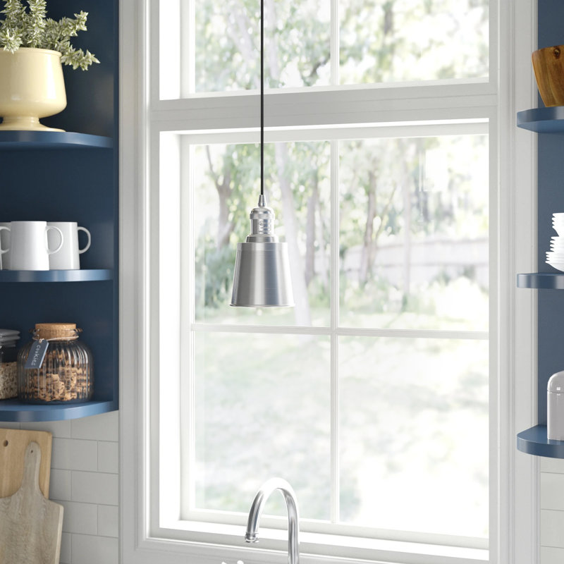 Luminaire suspendu à 1 lumière Lavender Hill, Ampoule non incluse, Gris, Gris