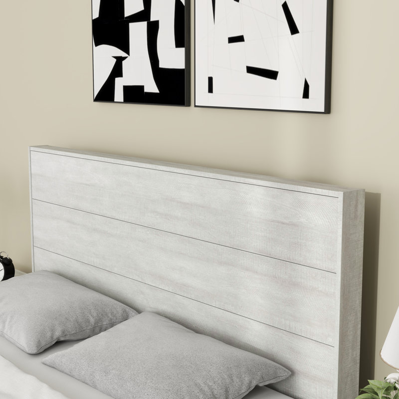 Grande tête de lit double transitionnelle Allyannah, Blanc