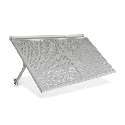 Auvent métallique White Haze 5.6 - Extérieur en aluminium avec charnière continue et solin intégré, installation facile, fixations en acier inoxydable, conçu pour l'extérieur, 168 cm de large, 85 cm de haut, 1