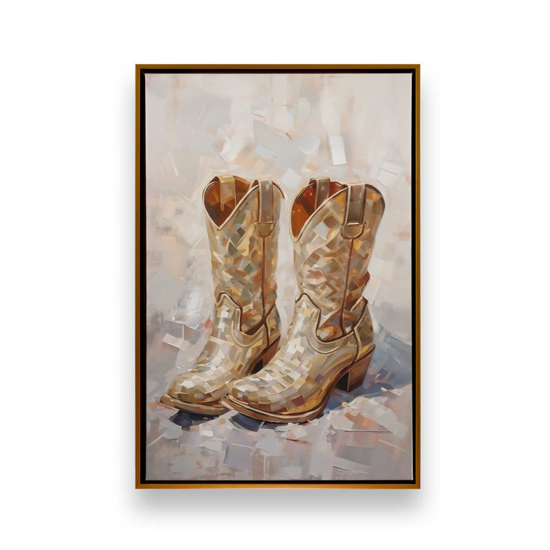 «Cowboy Essentials in Tan I», reproduction sur toile, Or poli, H 48,75 po x l 32,75 po