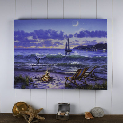 Beach 18x24 Fully Illuminated LED Wall Art