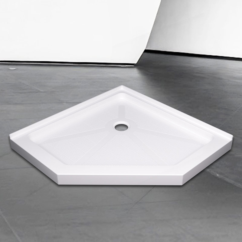 Base de douche néo-angle 36 * 36 * 3,55 pouces pour porte de douche de salle de bain - Blanc