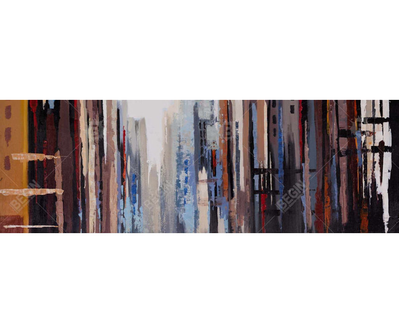 «Abstract Buildings» sur toile, H 16 po x l 48 po