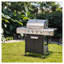 Barbecue au propane à 4 brûleurs avec brûleur latéral, station de barbecue extérieure en acier inoxydable