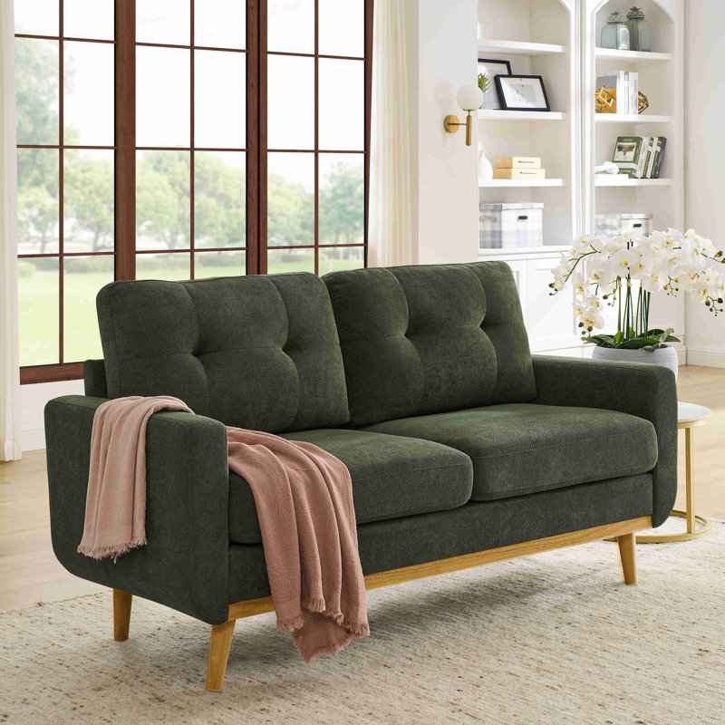 Canapé rembourré Mid-Century, Antique Green
