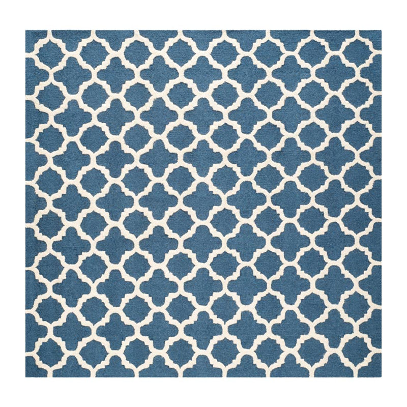Cannen Hand Tufted Wool Geometric Rug, Square 8'