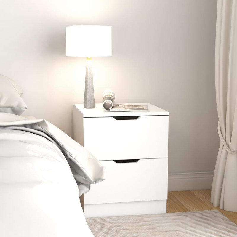 Brenza Block Square Side Table, White